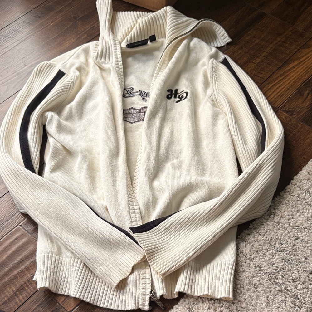 Harley Davidson Zip Down Knit Sweater